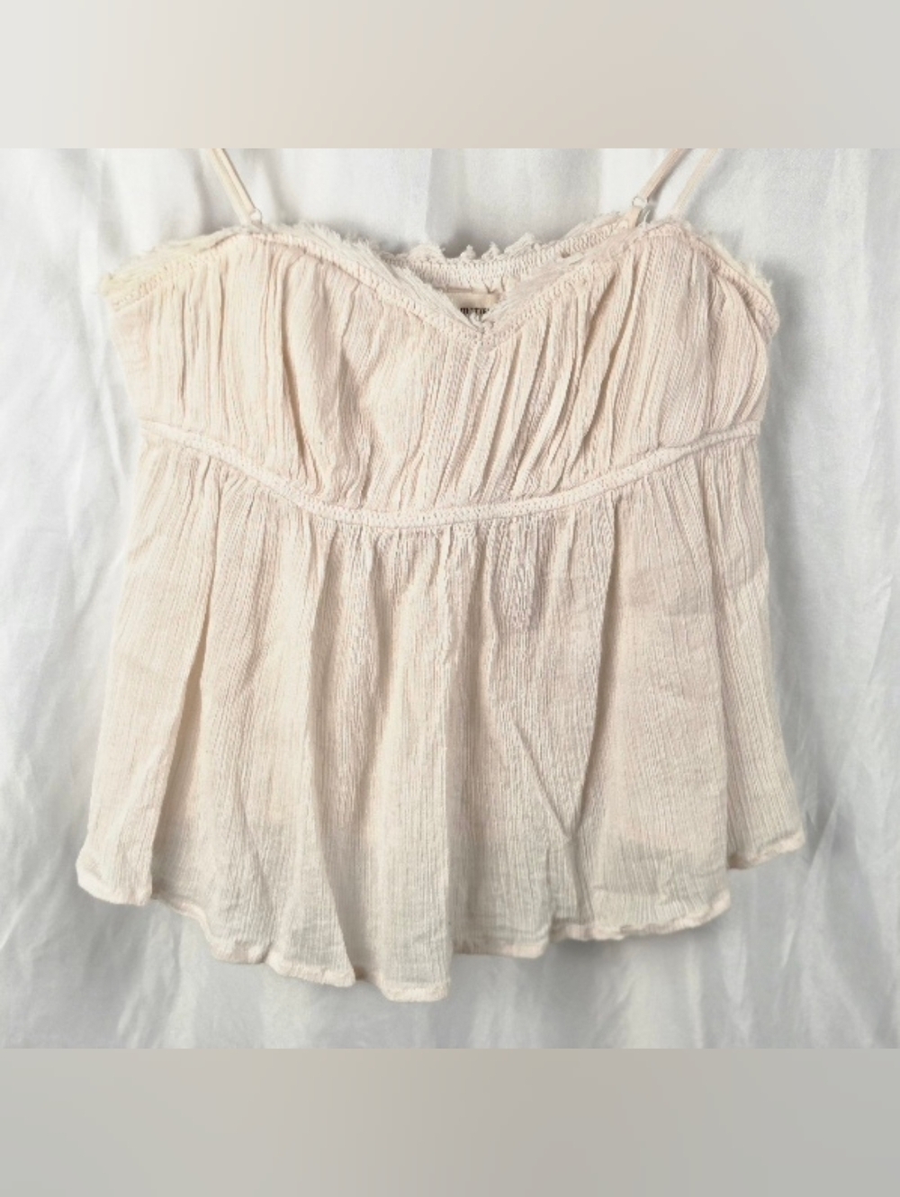 Urban Outfitters Cream Pink Lace-Trim Camisole Size Small Petite - Picture 5 of 16